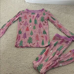 Little Sleepies pink twinkling trees pjs 5/6